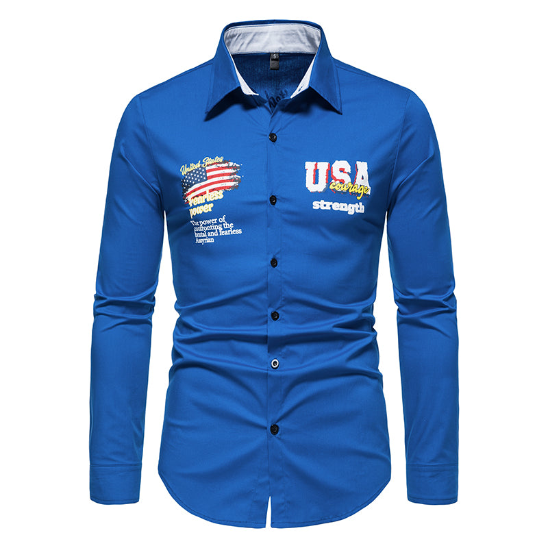 Casual Solid Color Printed Shirt