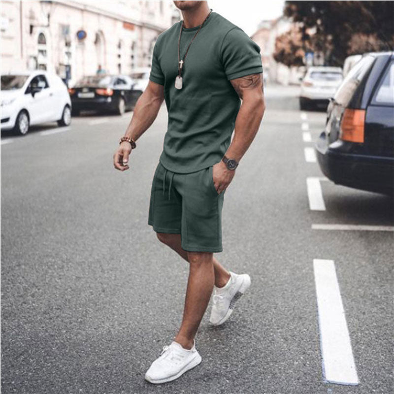 Casual Solid Color Two-piece Suit