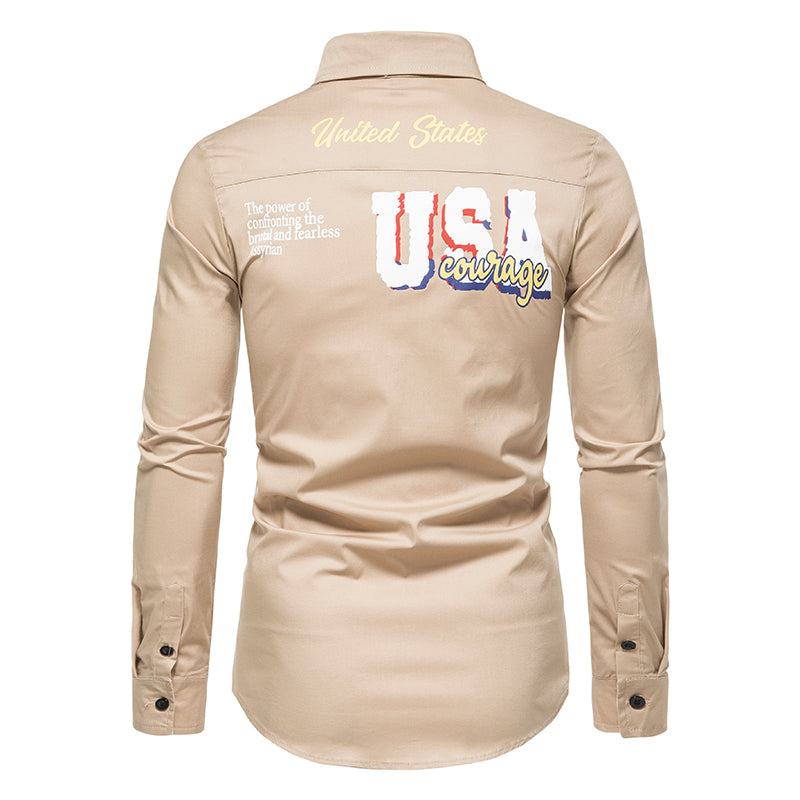 Casual Solid Color Printed Shirt