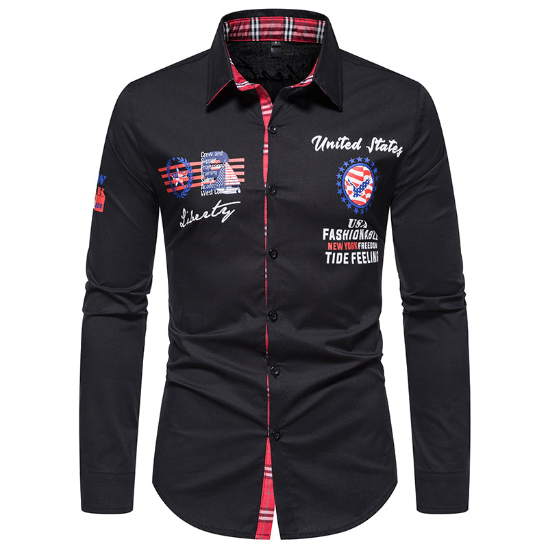 Casual Solid Color Printed Shirt