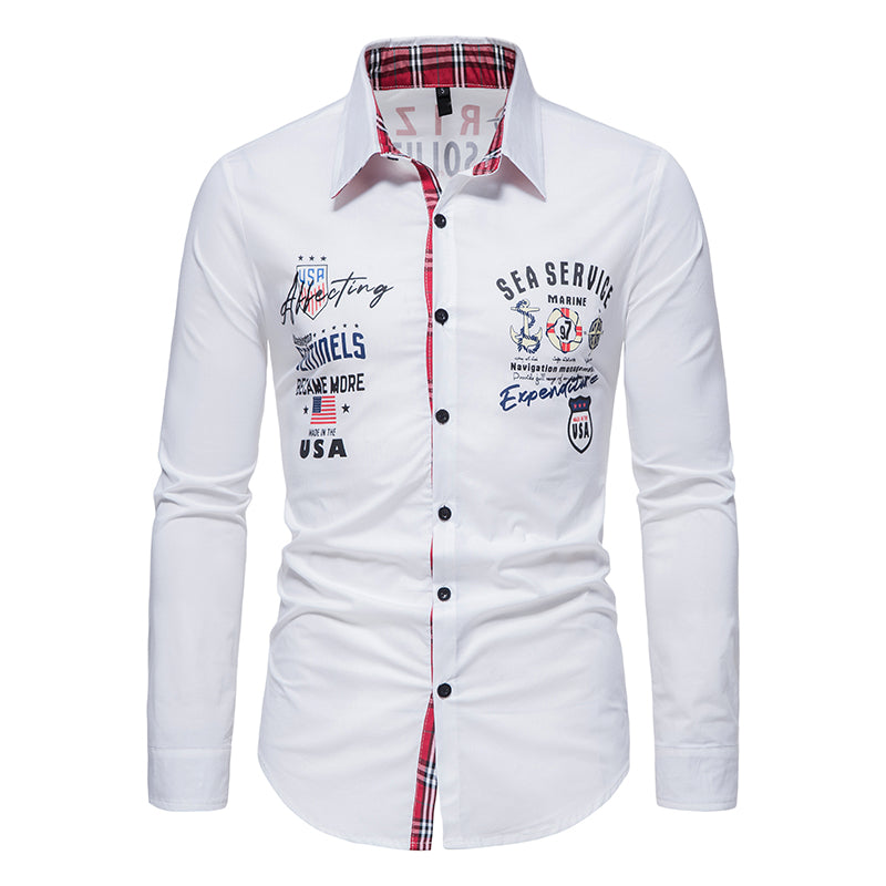 Casual Solid Color Printed Shirt