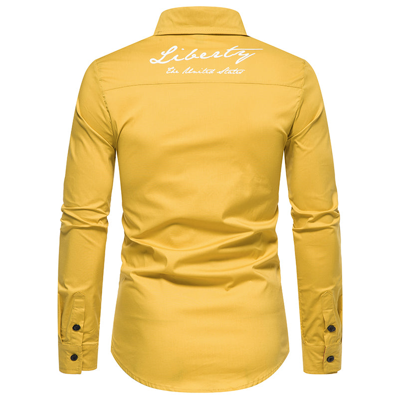 Casual Solid Color Printed Shirt
