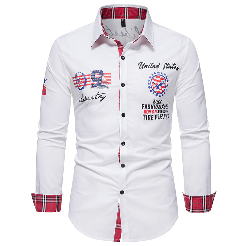 Casual Solid Color Printed Shirt