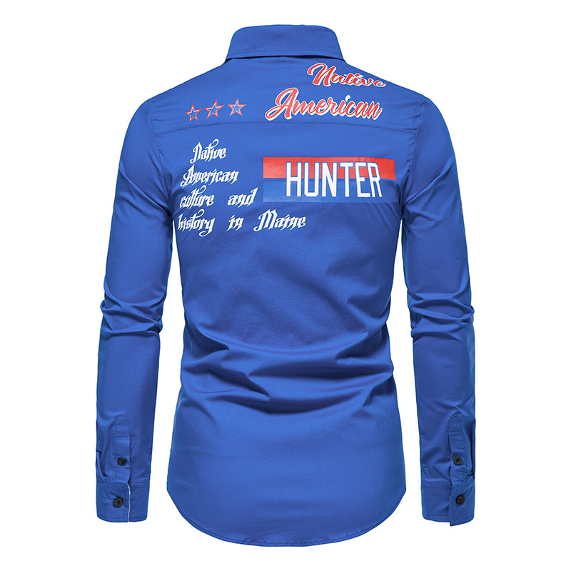 Casual Solid Color Printed Shirt