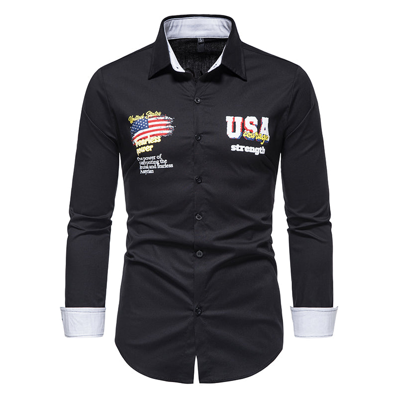 Casual Solid Color Printed Shirt