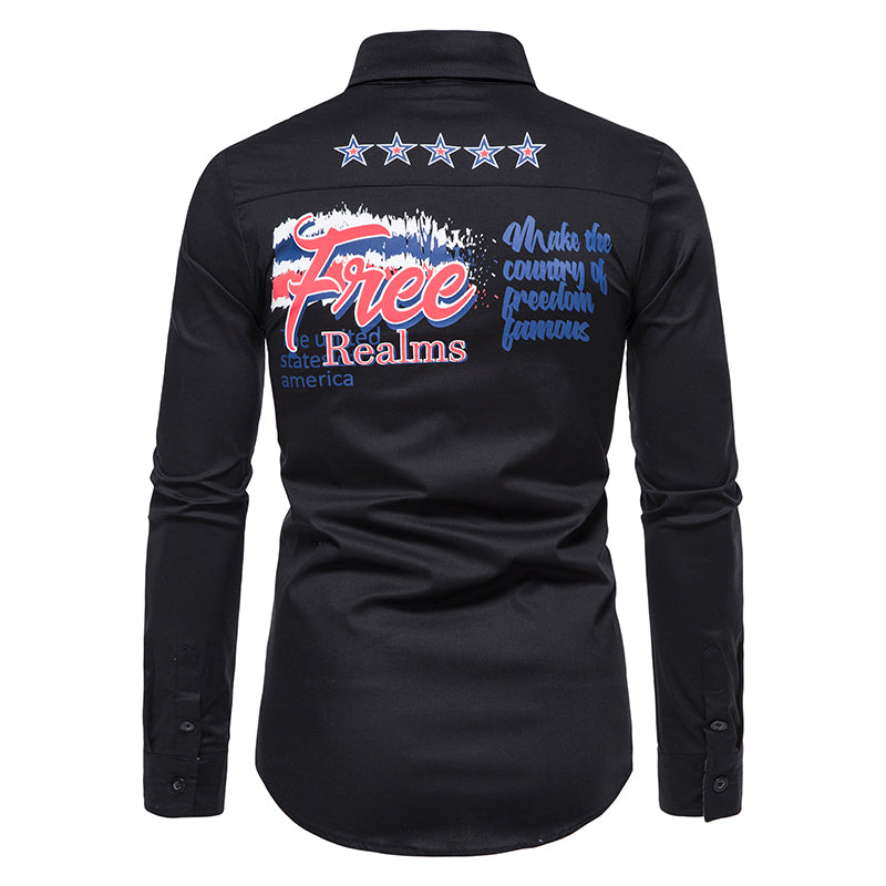 Casual Solid Color Printed Shirt