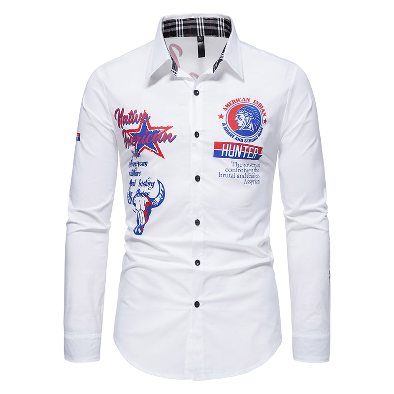 Casual Solid Color Printed Shirt