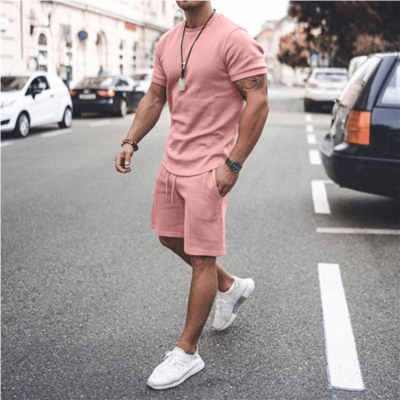 Casual Solid Color Two-piece Suit