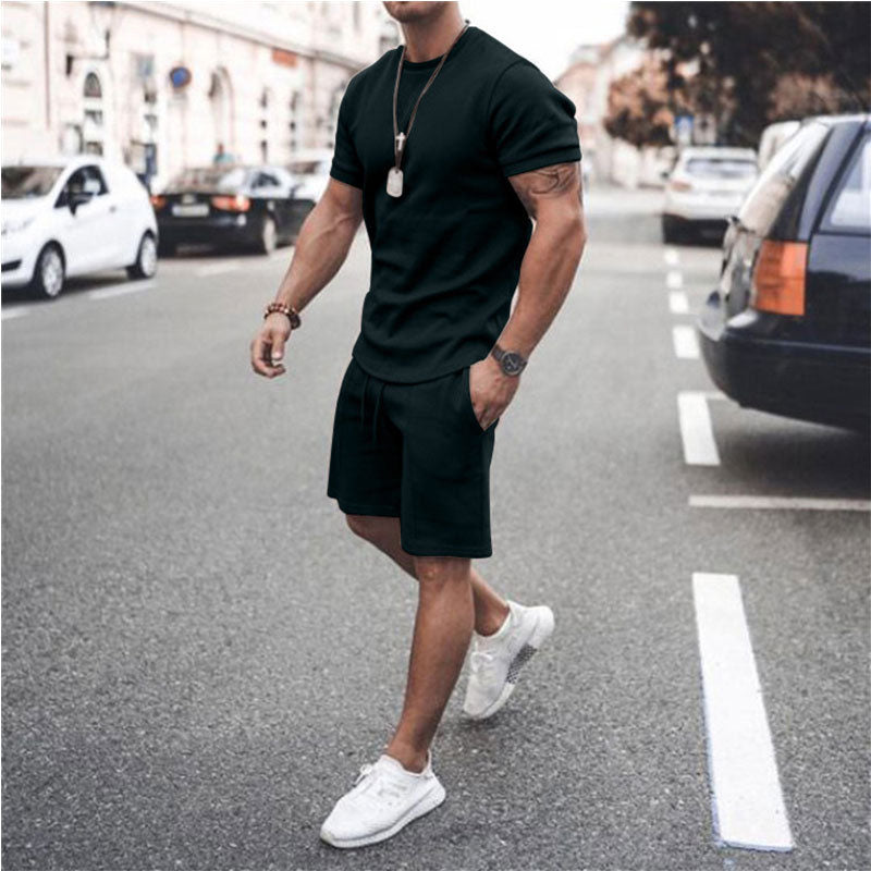 Casual Solid Color Two-piece Suit