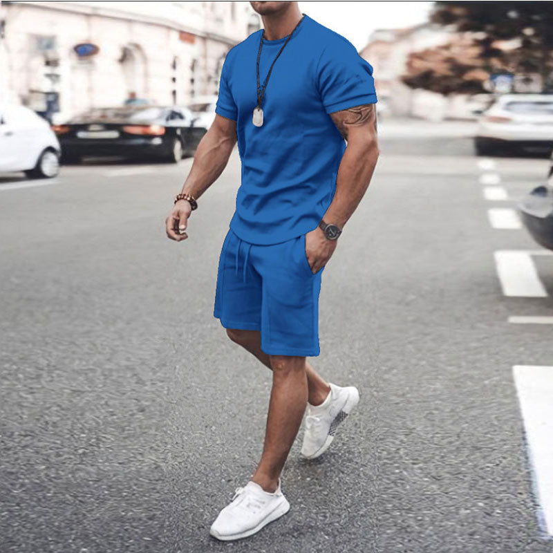 Casual Solid Color Two-piece Suit