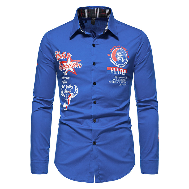 Casual Solid Color Printed Shirt