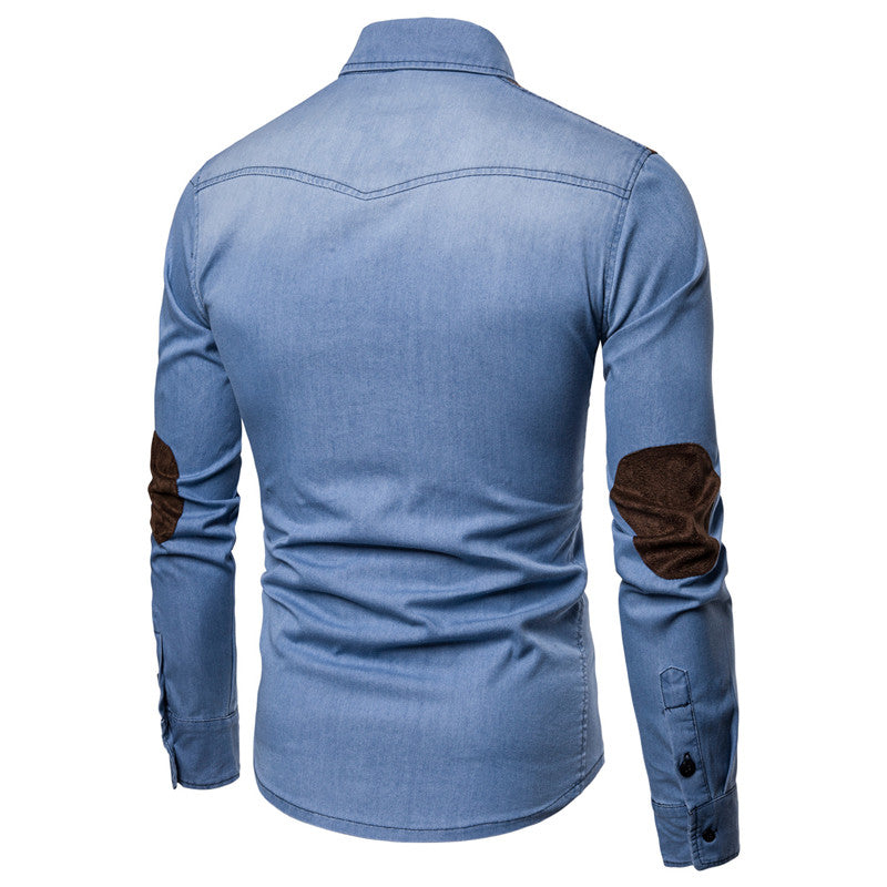 Long-sleeved Shirt With Lapel Print