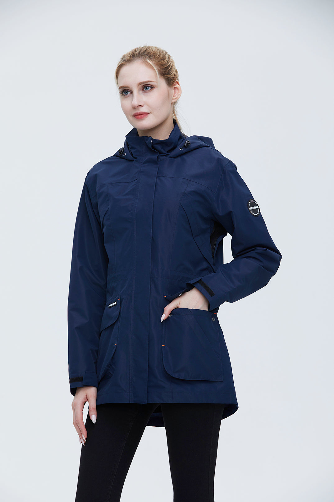 Freetrack Women's Waterproof Cycling Rain Hooded Jacket Running/Hiking/Golf Windbreaker Jacket