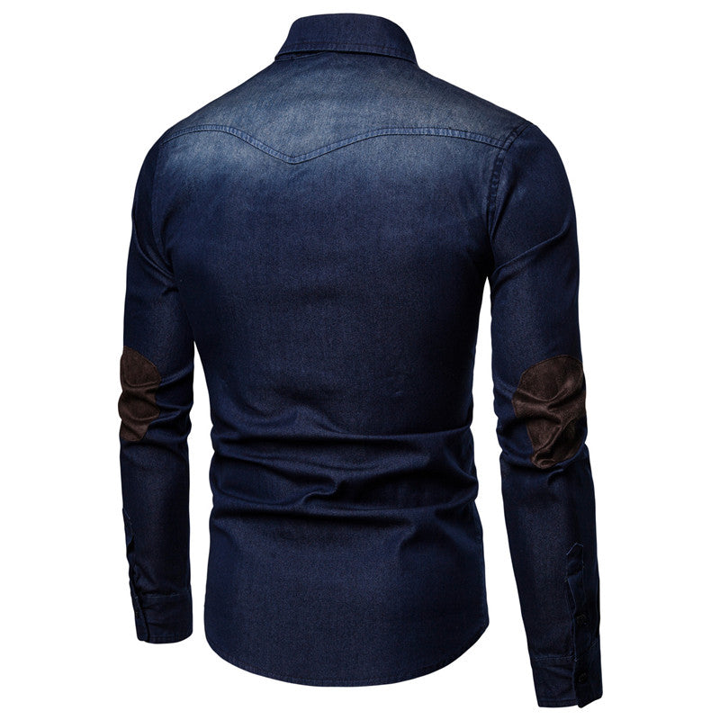 Long-sleeved Shirt With Lapel Print