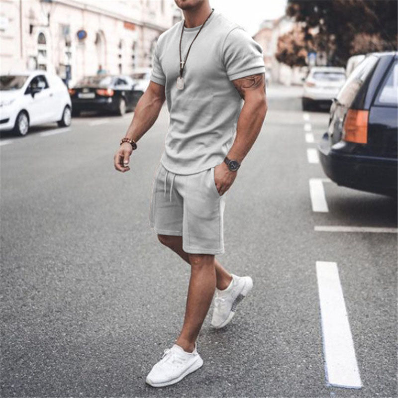 Casual Solid Color Two-piece Suit
