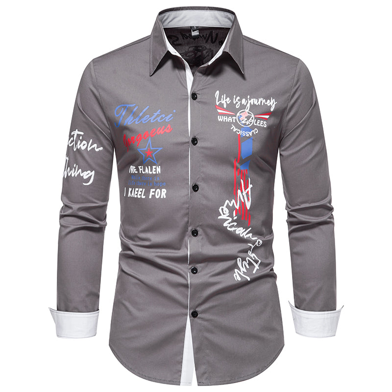 Casual Solid Color Printed Shirt