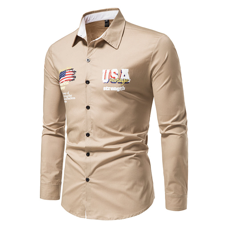Casual Solid Color Printed Shirt