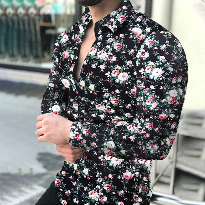Casual Long-sleeved Printed Shirt