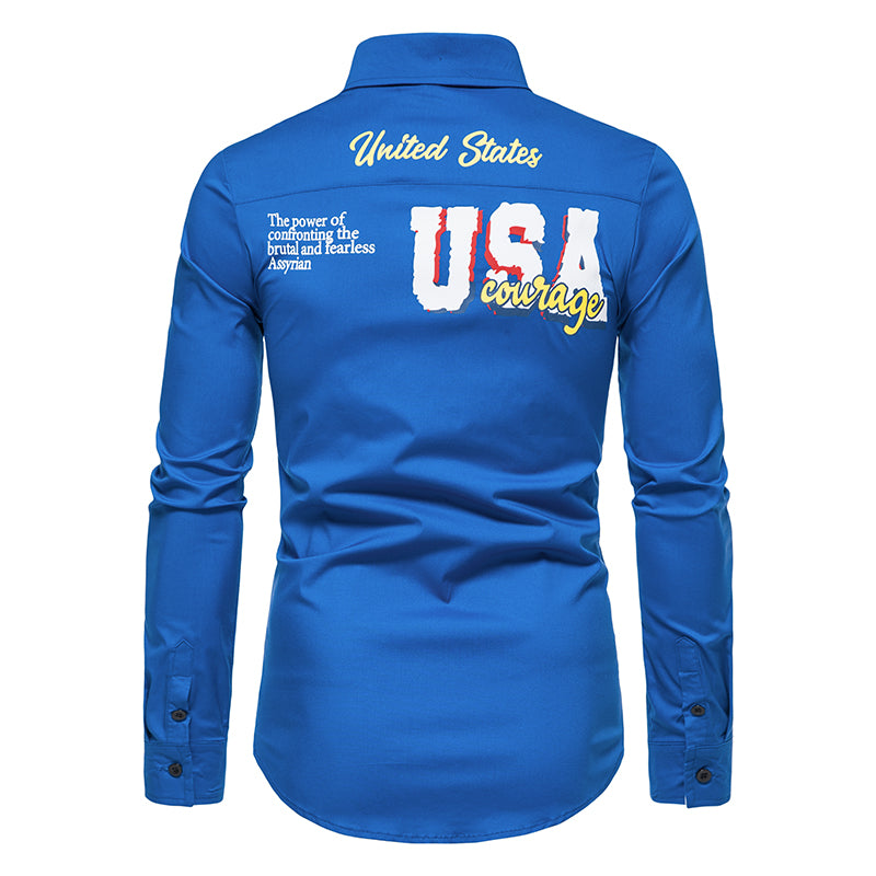 Casual Solid Color Printed Shirt