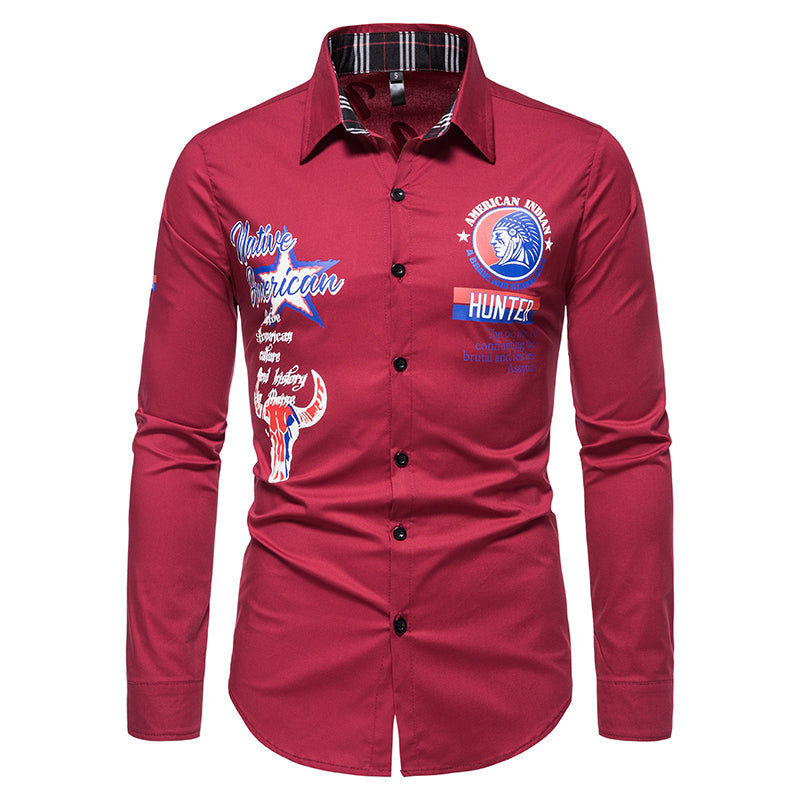 Casual Solid Color Printed Shirt
