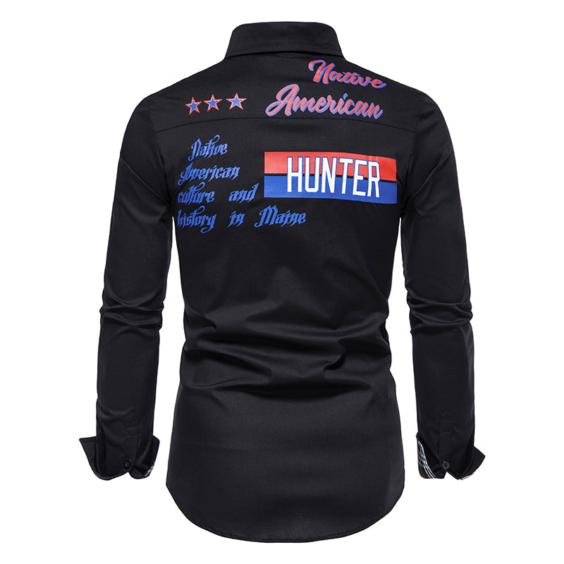 Casual Solid Color Printed Shirt