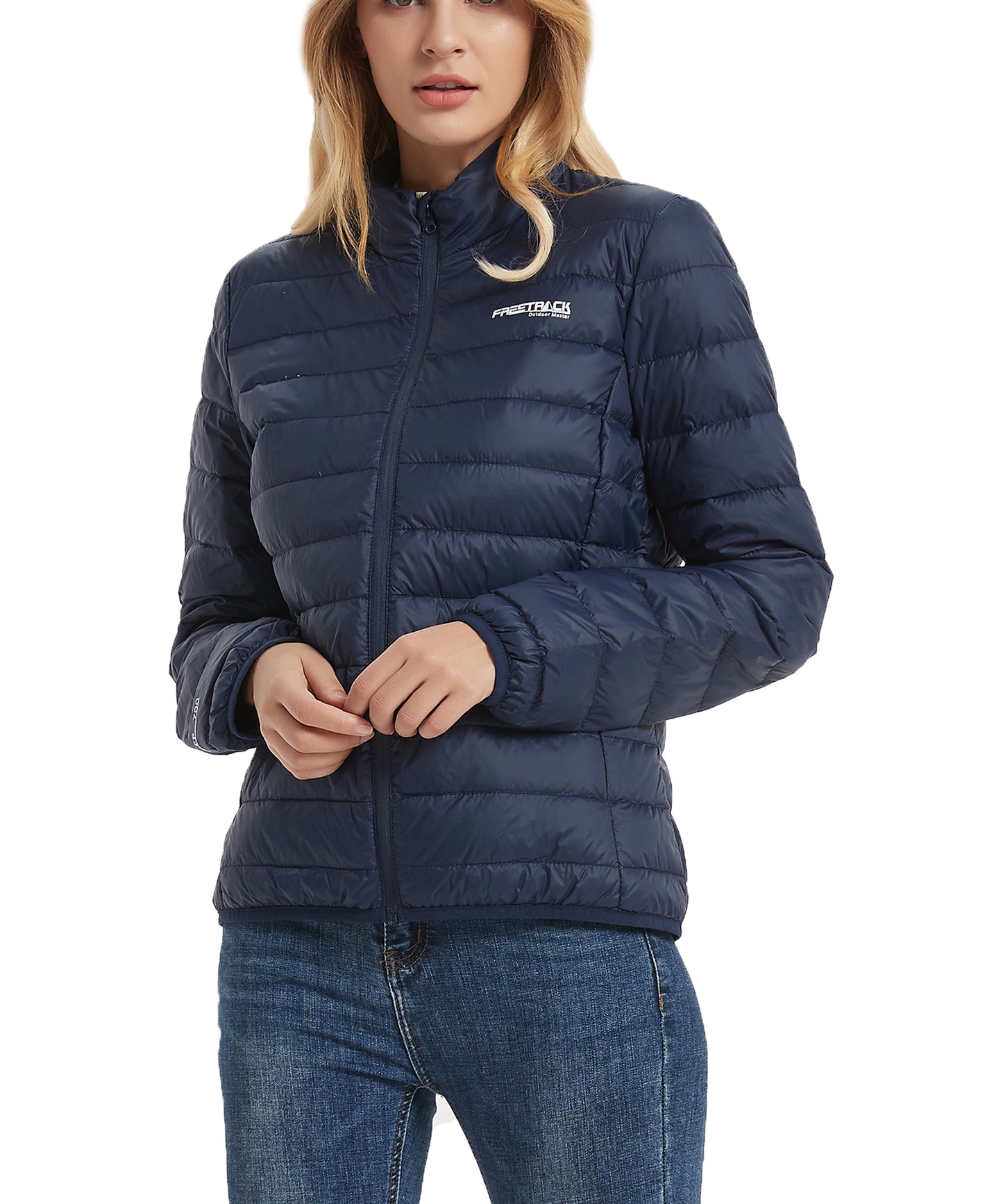 Freetrack Women's Lightweight Stand Collar Zip Up Quilted Sleeveless Puffer Jacket