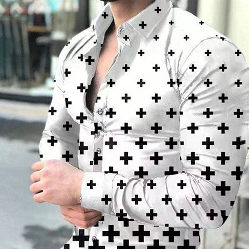 Casual Long-sleeved Printed Shirt