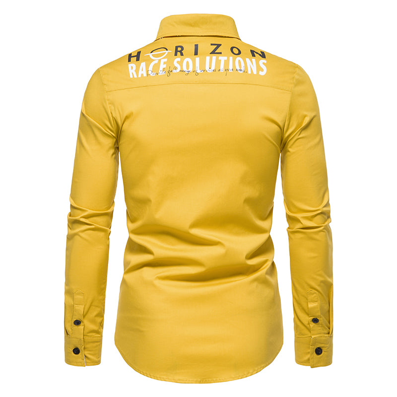 Casual Solid Color Printed Shirt