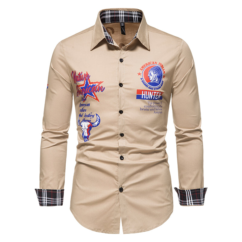 Casual Solid Color Printed Shirt