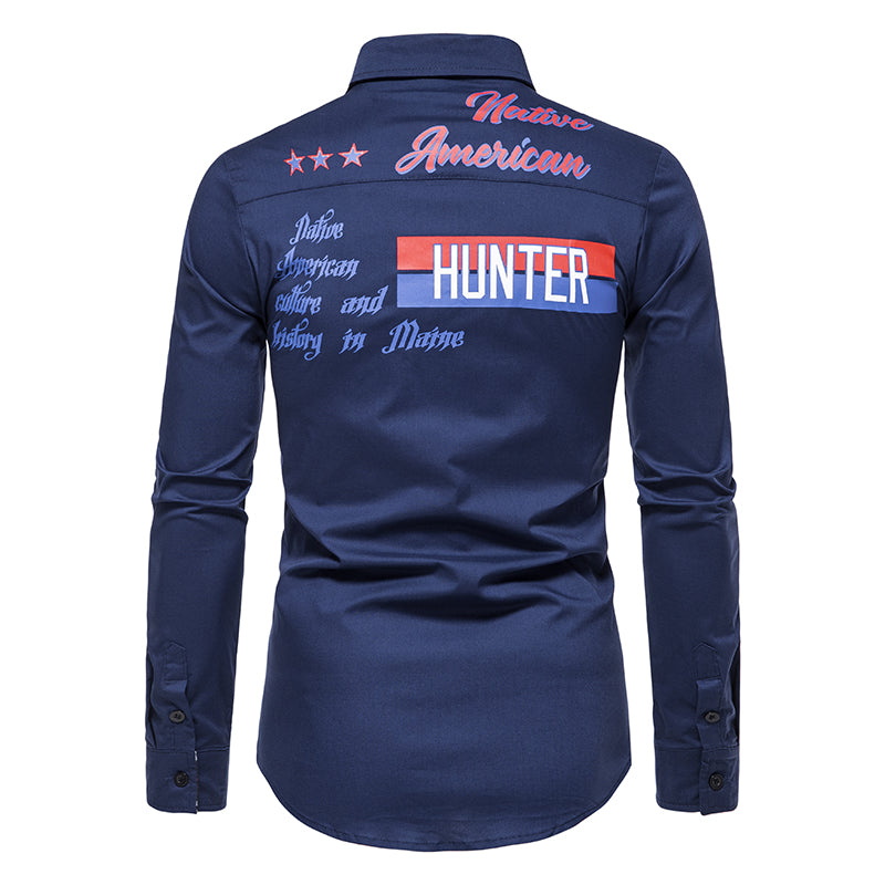 Casual Solid Color Printed Shirt