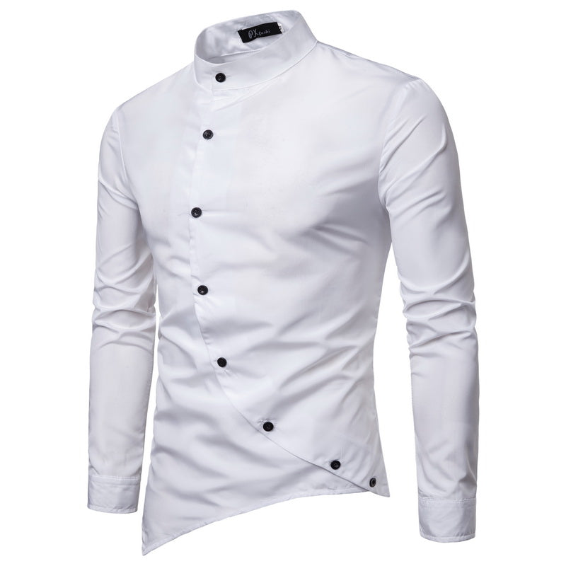 Long-sleeved Shirt With Lapel Print