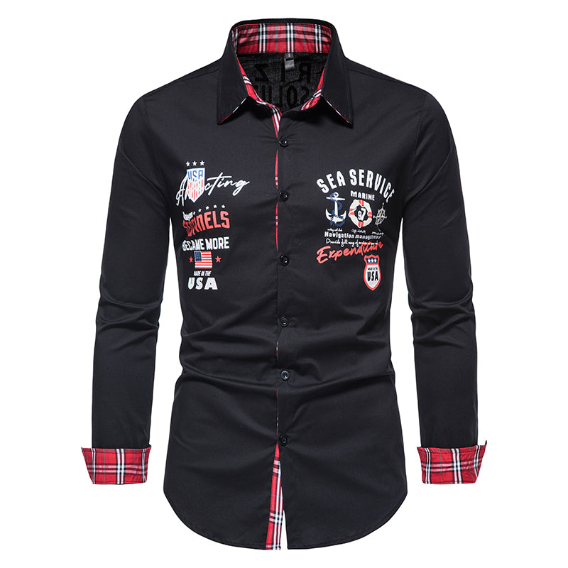 Casual Solid Color Printed Shirt