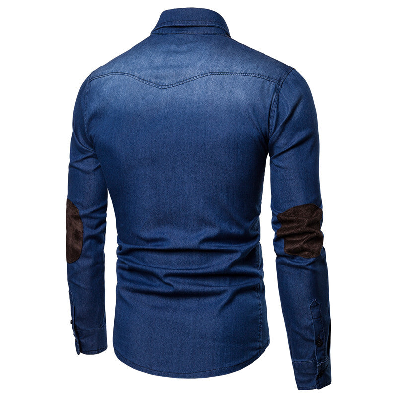 Long-sleeved Shirt With Lapel Print