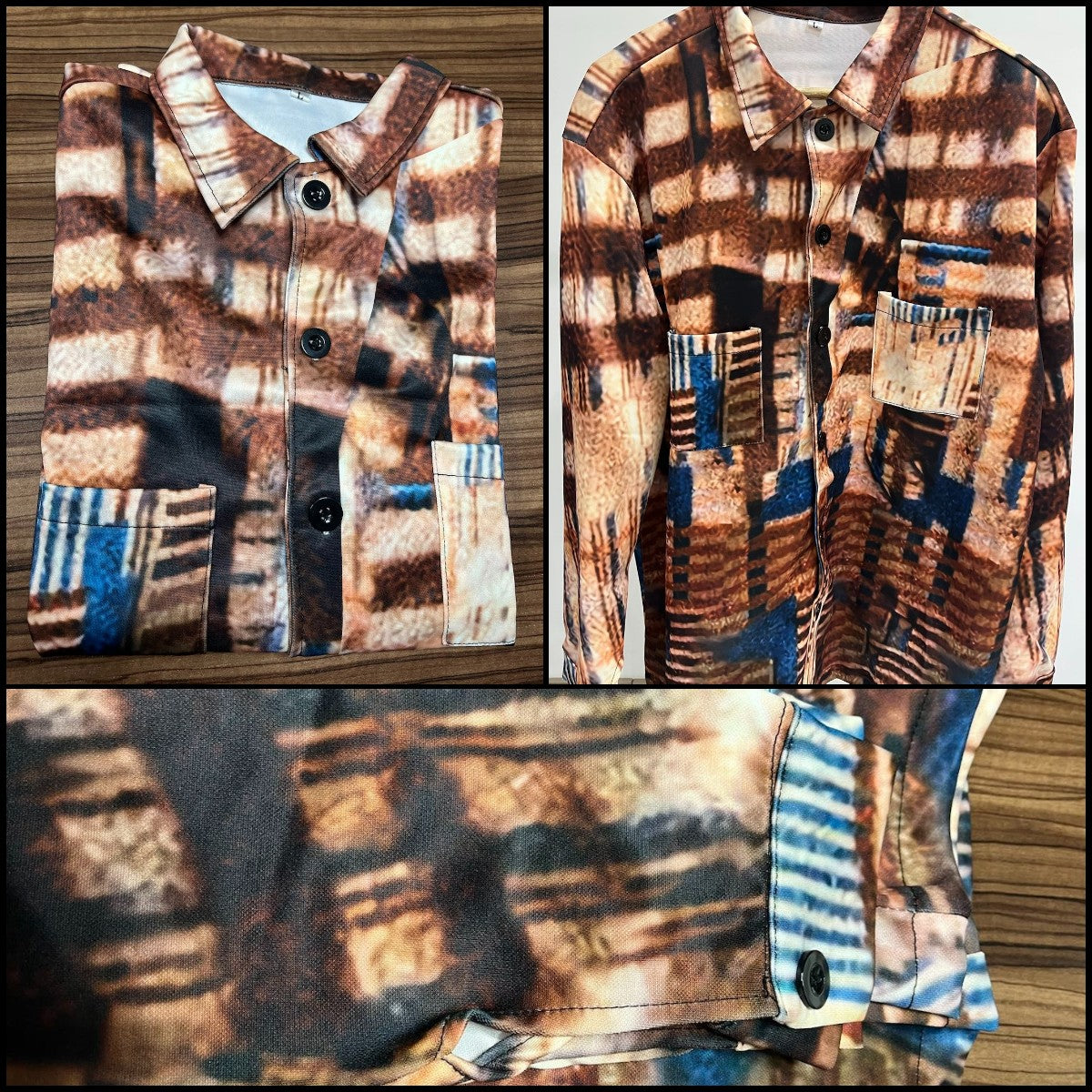 Clearance-Men's Printed Button Down Shirt