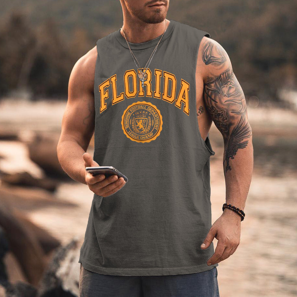Florida Graphic Print Casual Men's Tank Top