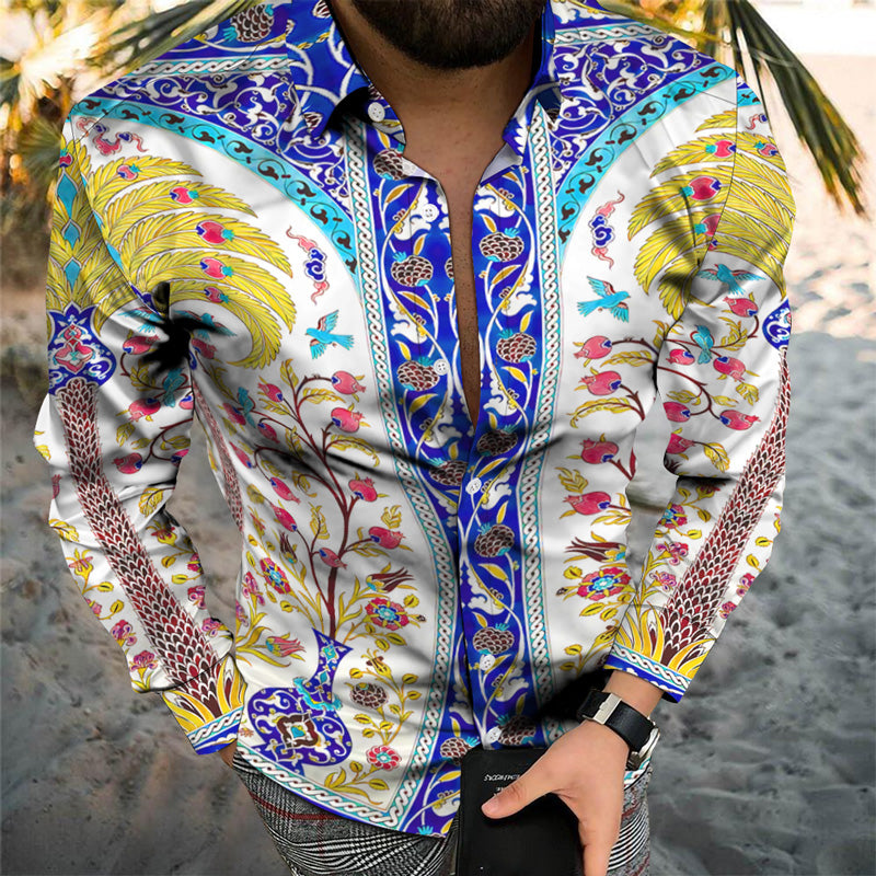 Unique Trend Personality Fashion Beach Vacation Long Sleeve Shirt