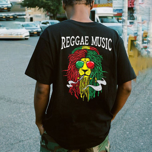 Reggae Music Personalized Hip Hop Trend Graphic Print Men's T-Shirt