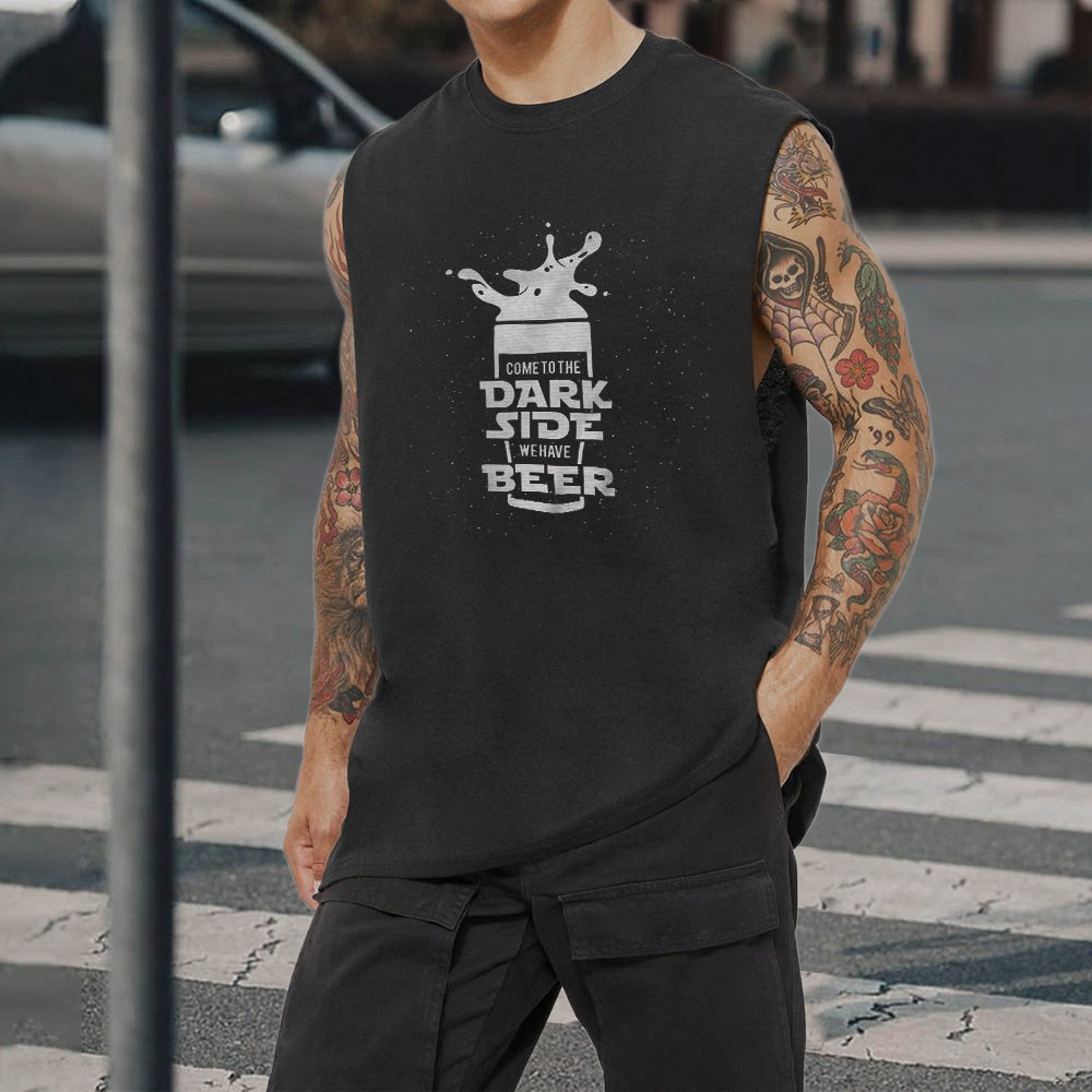 Beer Alphabet Graphic Print Casual Men's Tank Top