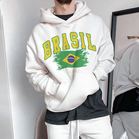 Brasil Soccer Men's Fleece Hoodie 320g