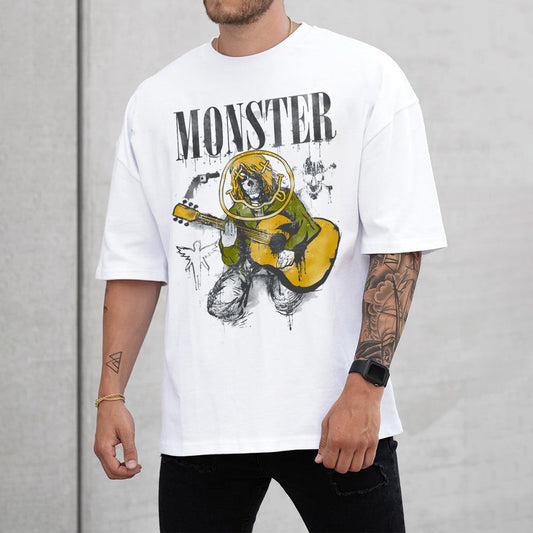 MONSTER Personality Graphic Letter Casual Men's T-Shirt