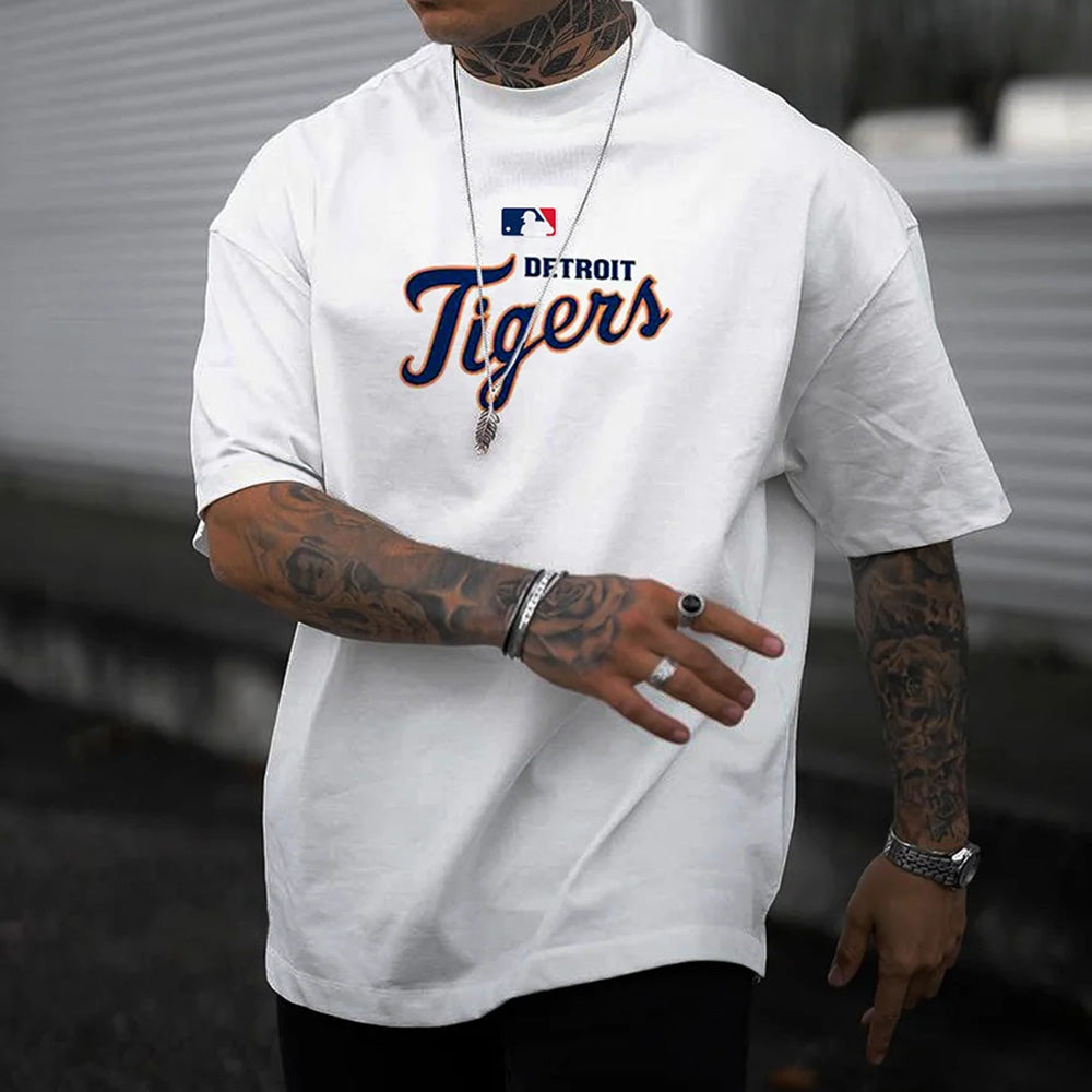Detroit Tigers Men's Vintage Streetwear Short Sleeve T-shirts
