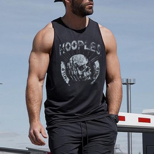 Skull Graphic Print Loose Casual Men's Tank Top