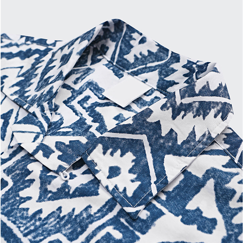 Loose Totem Print Casual Men's Short Sleeve Shirt