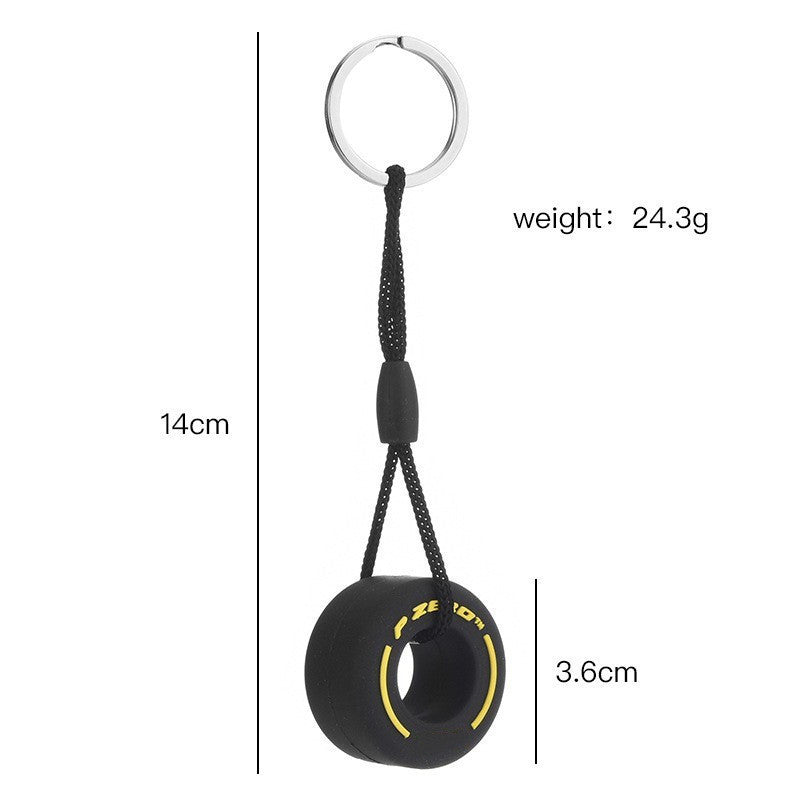 PVC Soft Rubber Tire Decoration Car Keychain