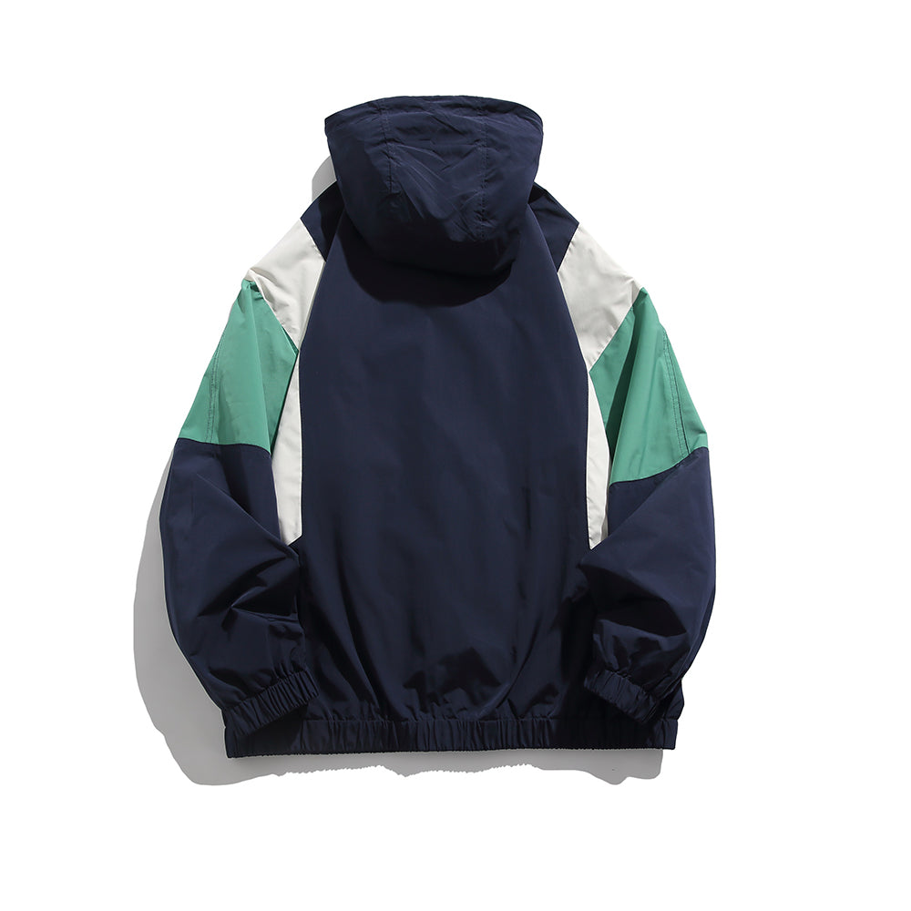 Men's Stitching Zipper Up Hoode Jackets