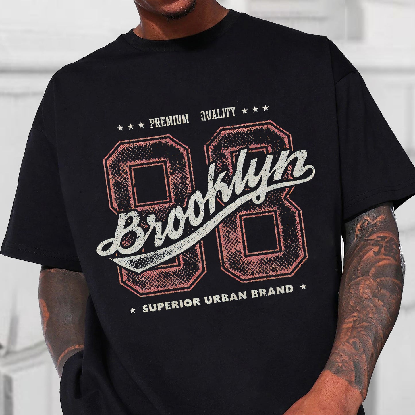 Basketball Letter Graphic Print Loose Casual Men's T-Shirt