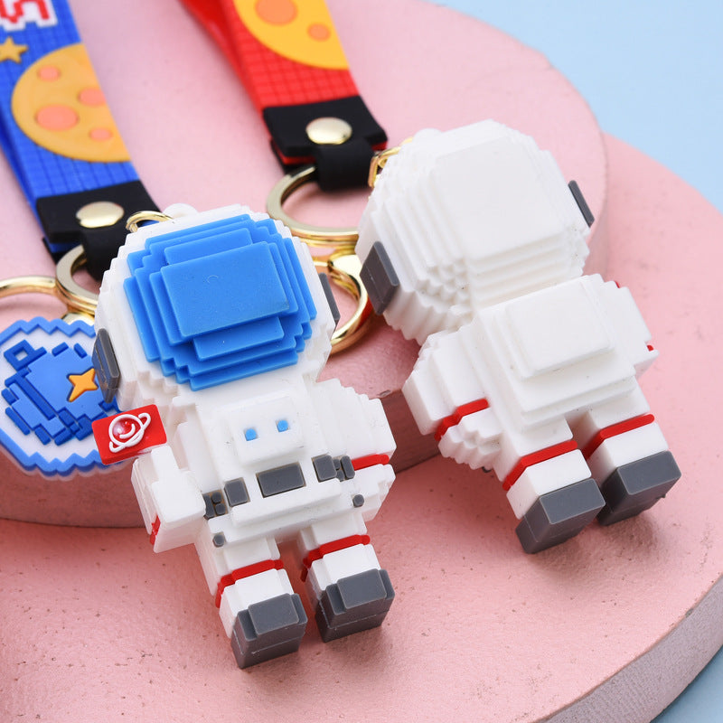 Building Block Space Astronaut Keychain