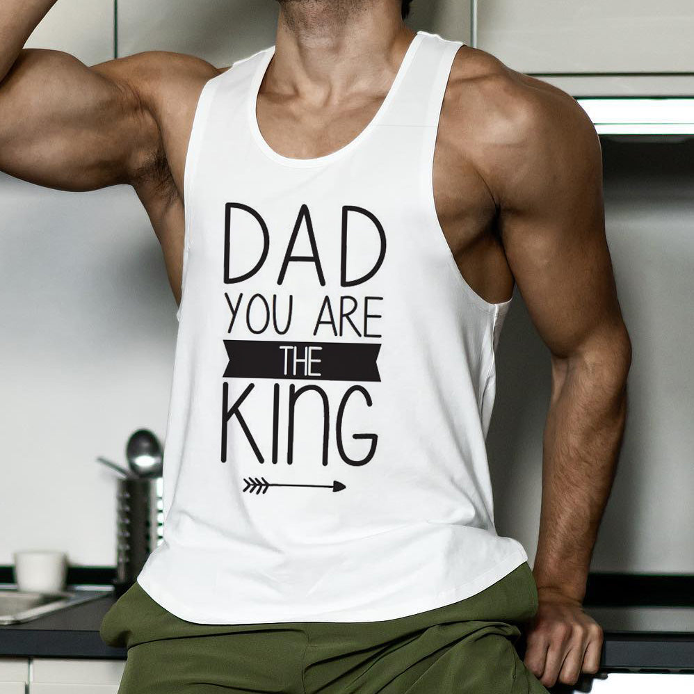 Letter Print Father's Day Casual Men's Tank Top