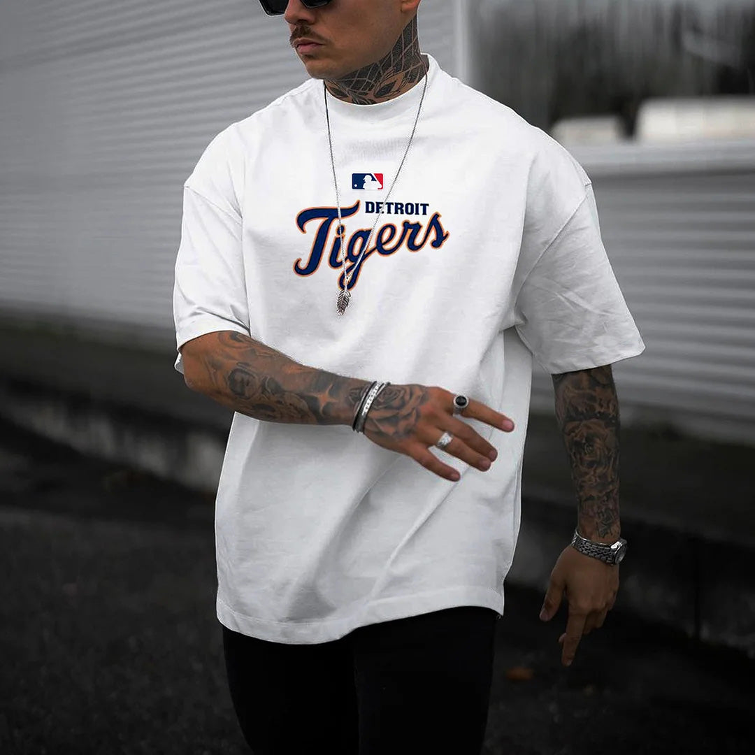 Detroit Tigers Men's Vintage Streetwear Short Sleeve T-shirts