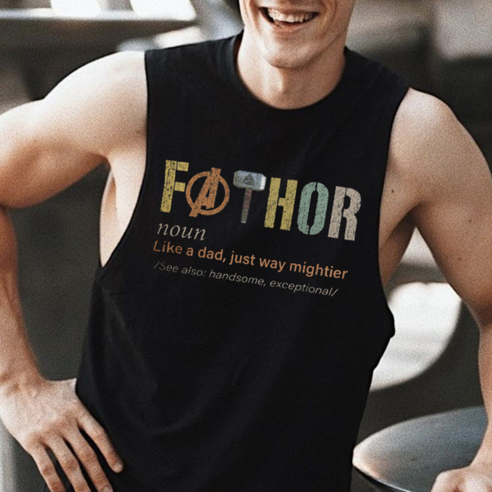 Father's Day Letter Graphic Print Casual Men's Tank Top